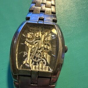 Armitron Silver Watch with Skeleton Dial